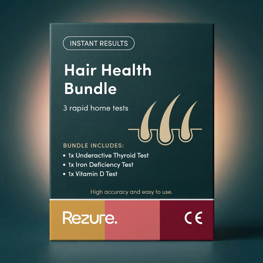 Rezure Hair Health Bundle – 3 Rapid Tests for Iron, Thyroid and Vitamin D
